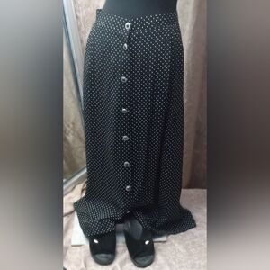 Box office black and white polka dot skirt